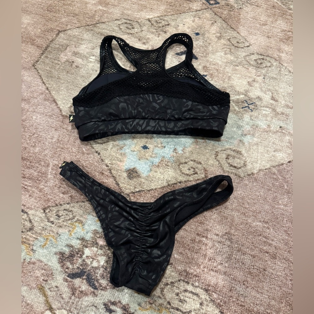 Black Leopard Print Bikini Set - Picture 2 of 4